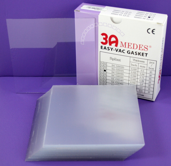 3A MEDES EV Gasket Splint 030 - пластины для изготовления ортодонтических шин, квадратные, 125*125*0,75 мм (30 шт.)